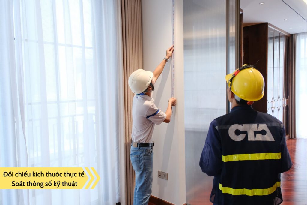 Kiểm tra kích thước tường