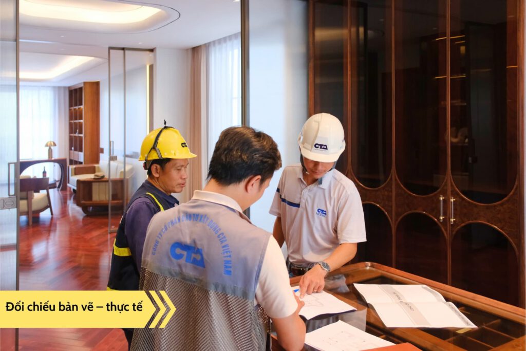 Kiểm tra bản vẽ với thực tế thi công